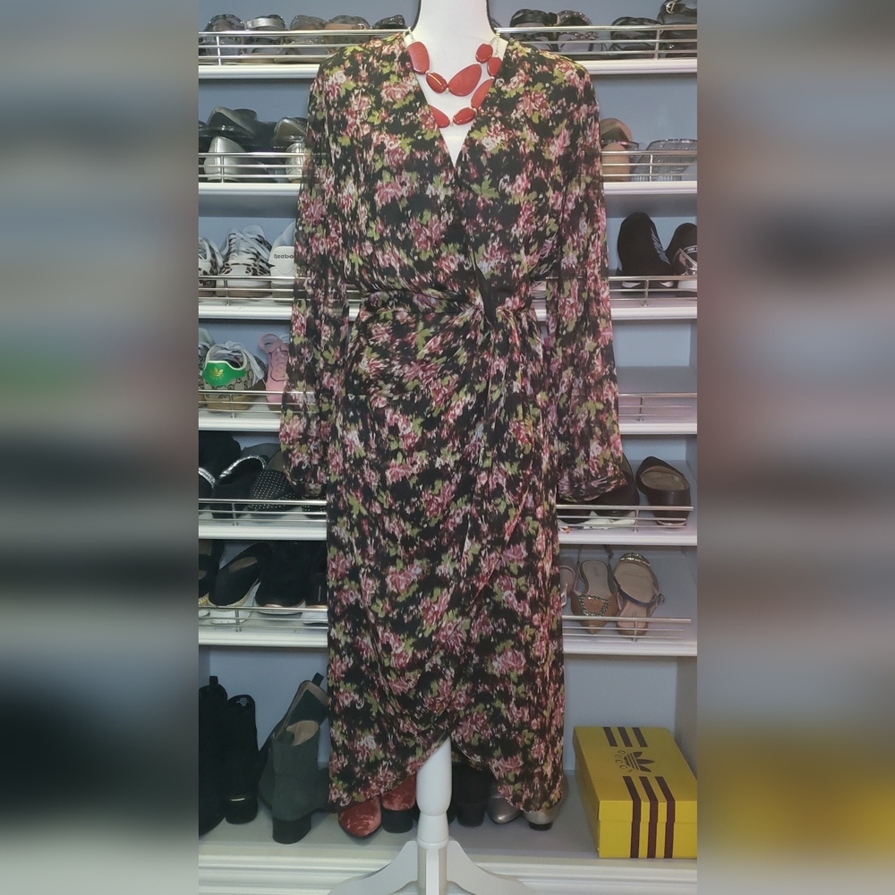 Floral print V-neck Long sleeve Dress